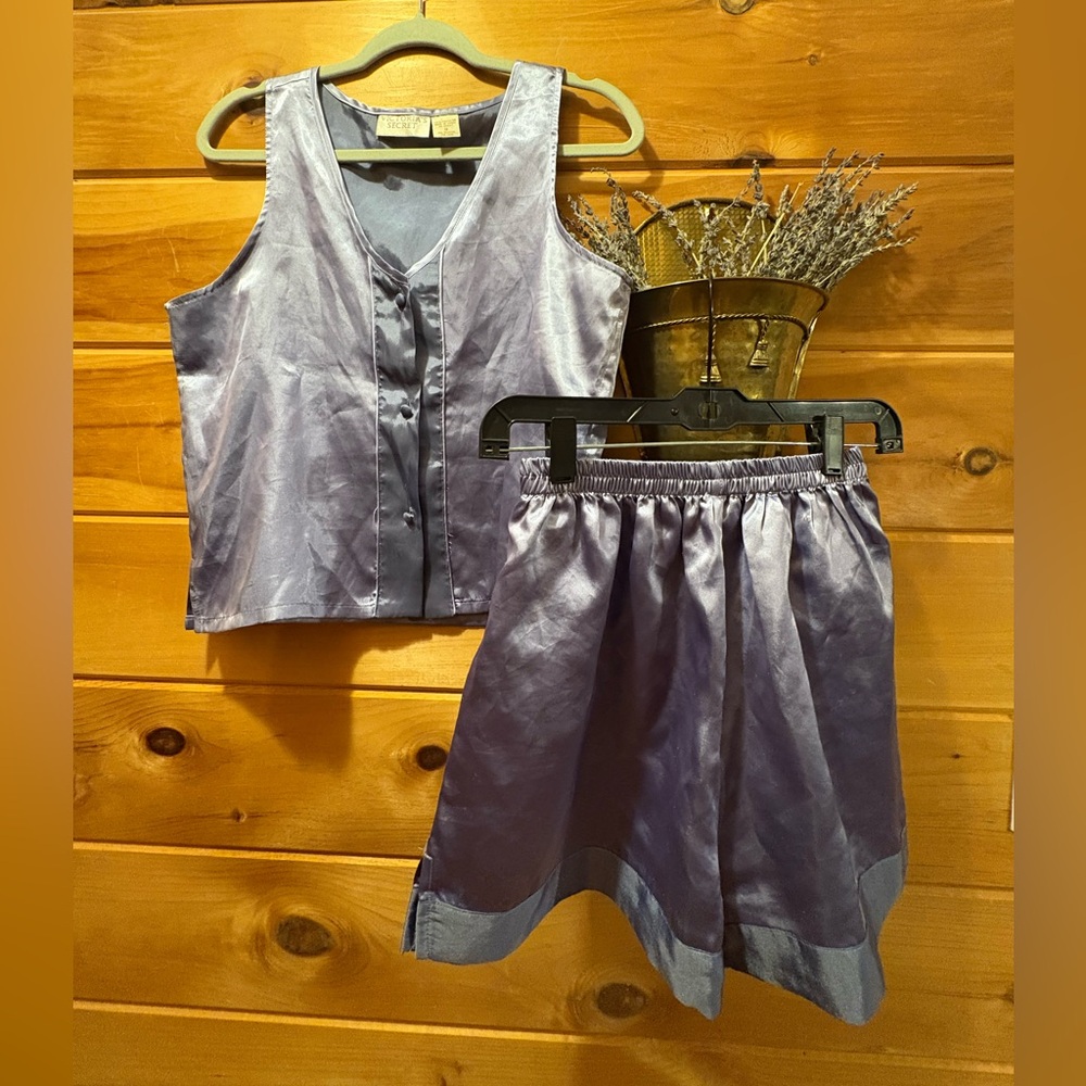 Victoria's Secret Lavender Satin Sleep Set - Tank Top & Shorts